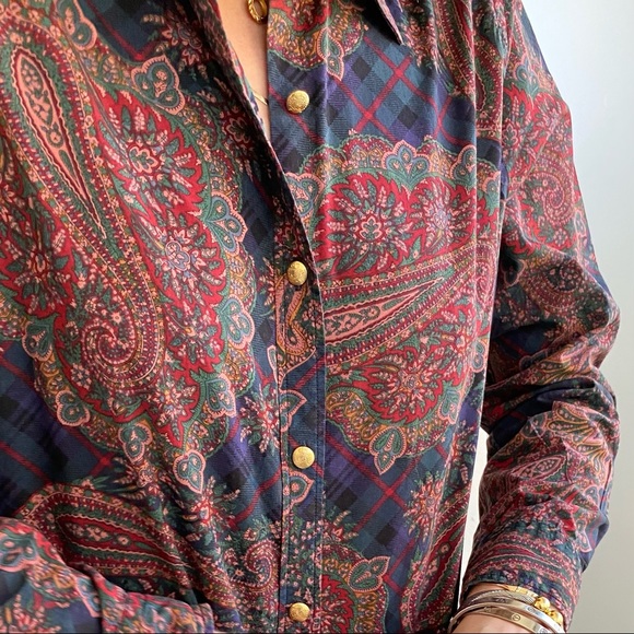 Vintage Chaps Paisley Button Down - Size PL (EUC) - Picture 5 of 8